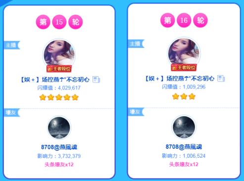 反超微凉!风魂助燕子夺五轮头条