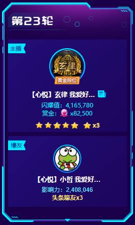阿哲等豪刷,玄律获8星头条