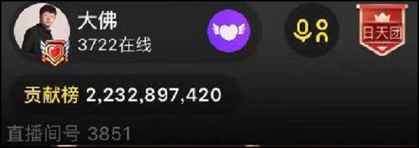 大佛总榜223万,哦哥73万列首位