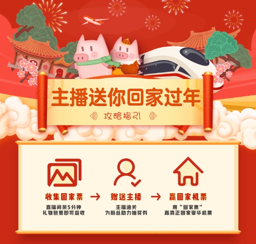 春节了,主播送你机票回家过年!