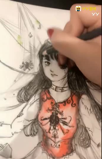 寒龙儿妙笔生花,勾勒圣诞女孩